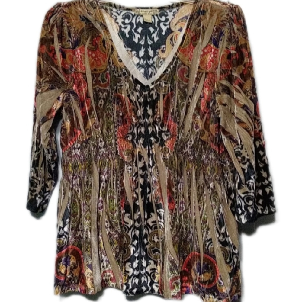 💃Energ`e Crushed Velvet Top XL Petite